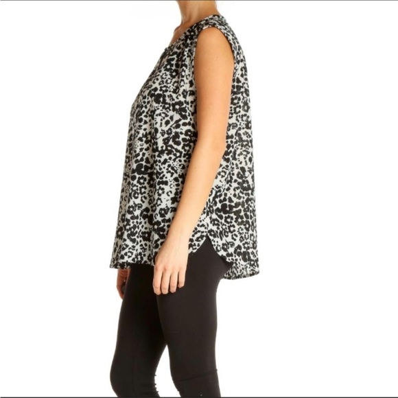 J. CREW Grey Animal Print All Day Wear Blouse sleeveless lightweight sz 4 summer - Picture 4 of 13